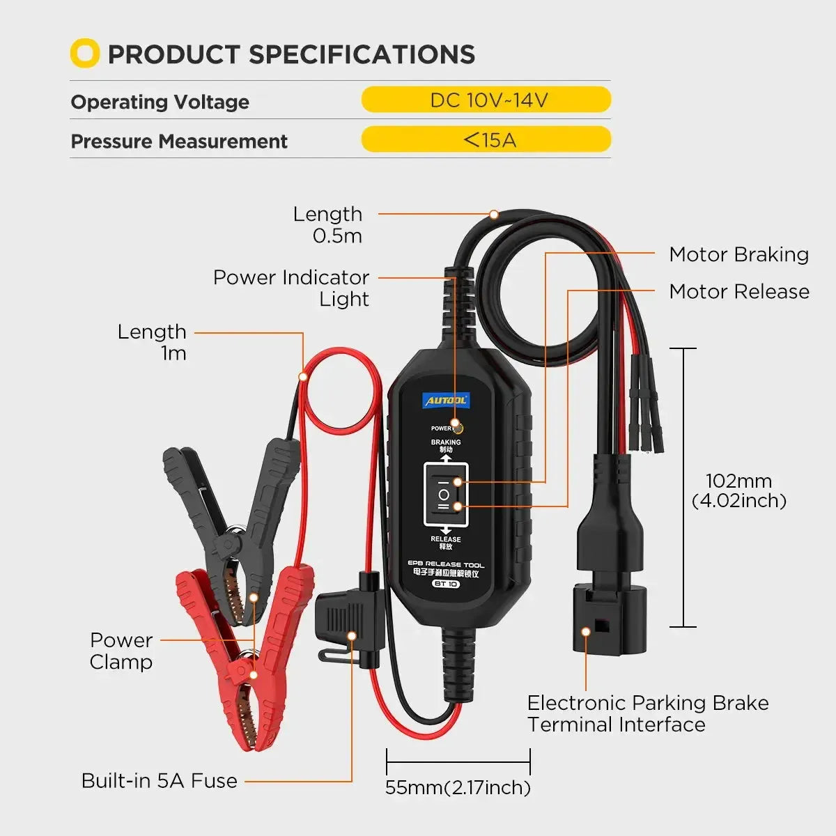 Autool BT10 | Elektronische Parkeerrem-ontgrendeling Gereedschap