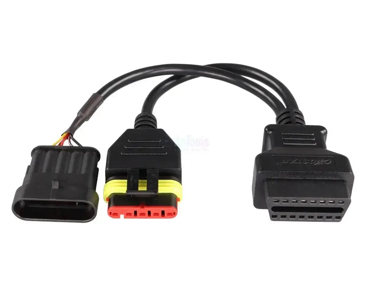 OBDSTAR (M047) | Vespa 5+5-pins OBD – 16-pins OBD2 Verloopkabel | Motorfiets