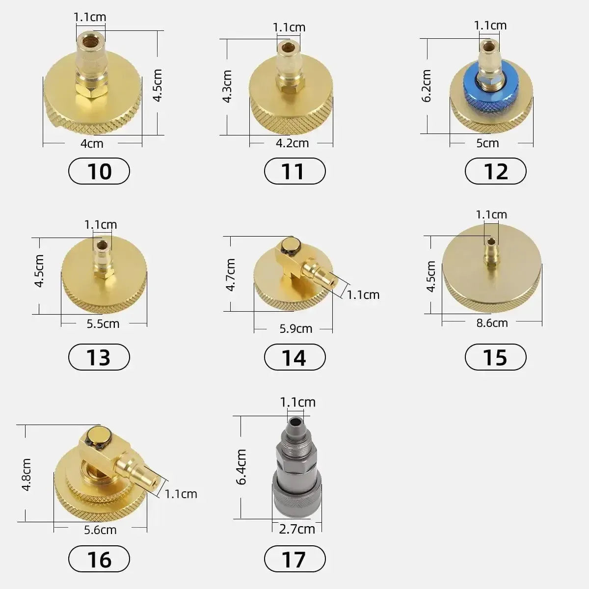 Remvloeistofreservoir Adapters Set 17-Delig