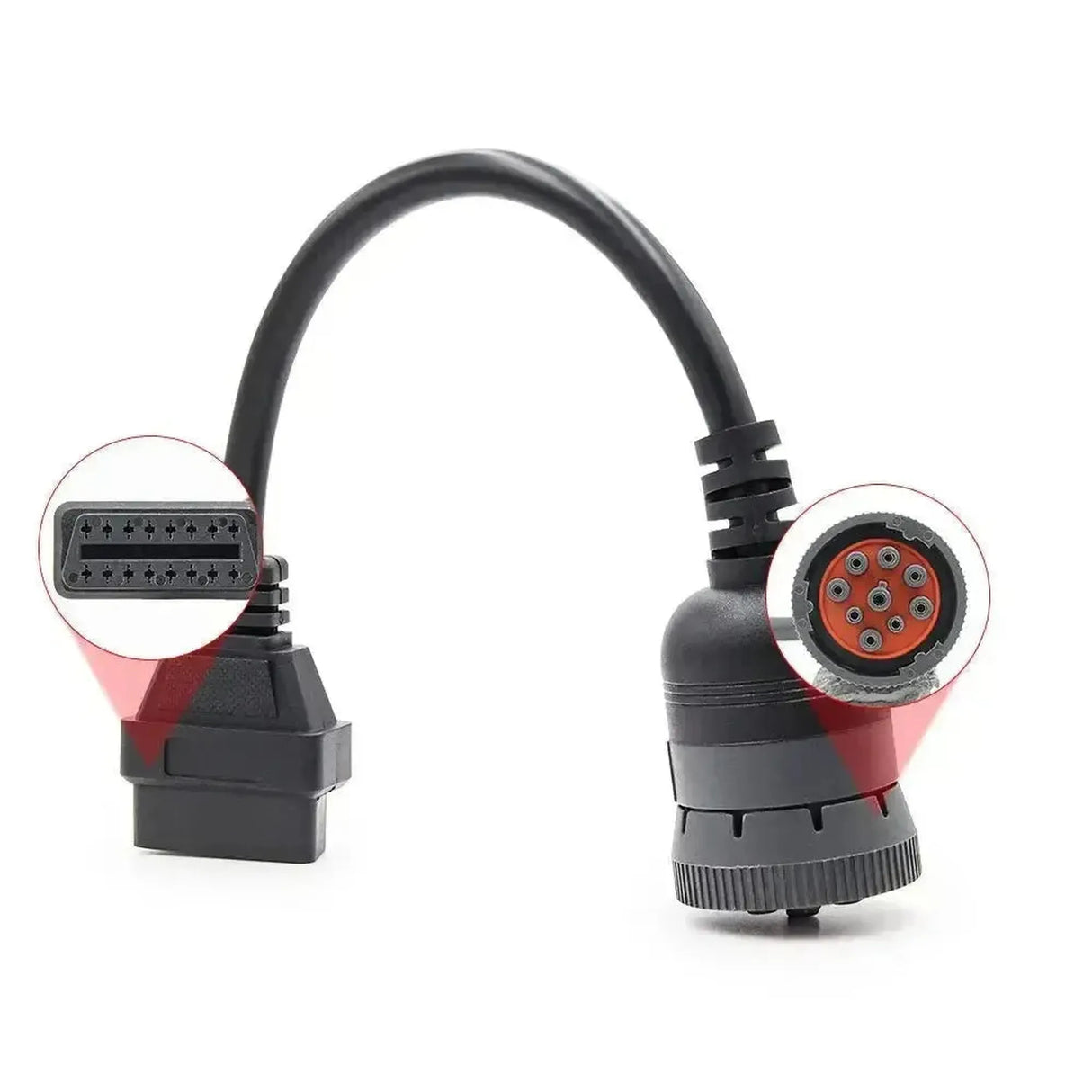 Universeel 9-pins J1939 – 16-pins OBD2 Verloopkabel | Bedrijfs- en Werkvoertuig