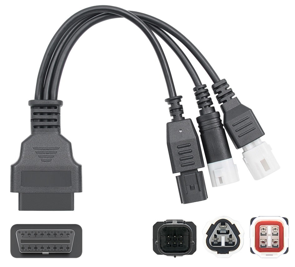 Honda/Yamaha 3+4+6-pins - 16-pins OBD2 Verloopkabel | Motorfiets