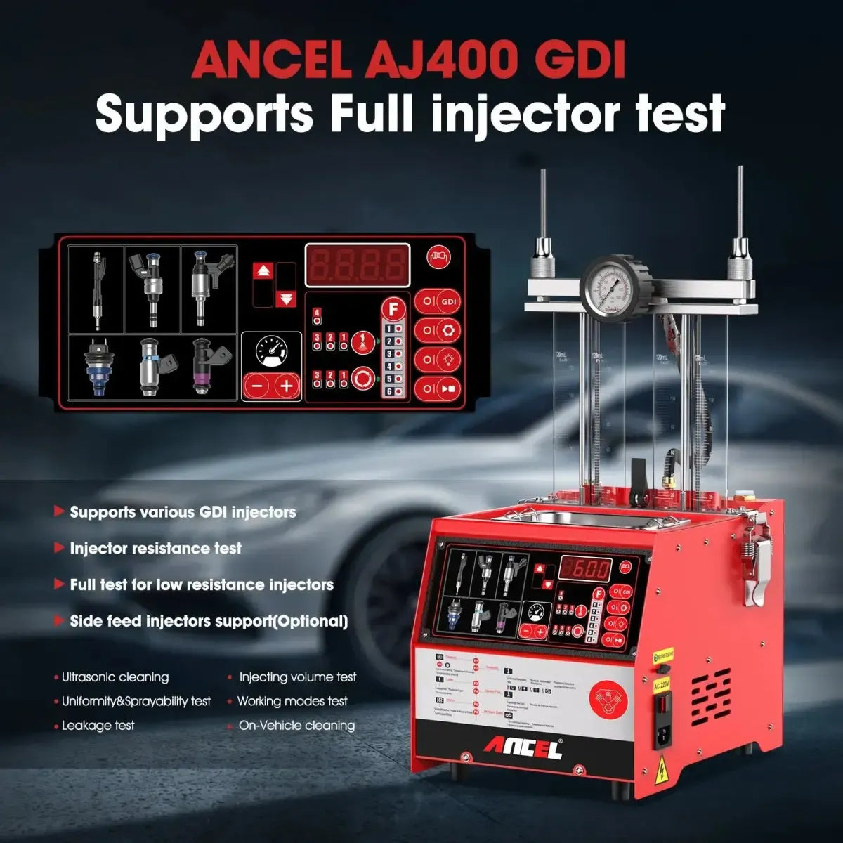 Ancel AJ400 GDI Benzine Injectortester