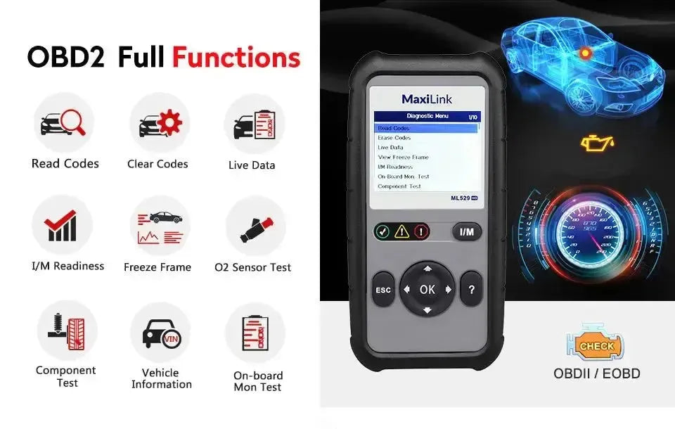 Autel MaxiLink ML529HD Auto/Vrachtwagen Foutcodelezer