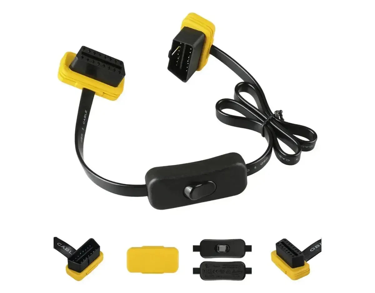 Autool (MOC259) | 16-pins OBD2 Platte Verlengkabel met Switch (60 cm) | Interface