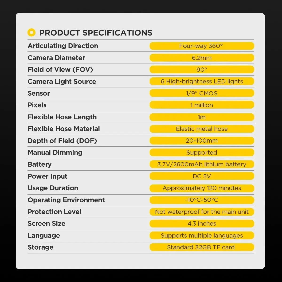 Autool SVB308 | Inspectiecamera (6.2 mm)