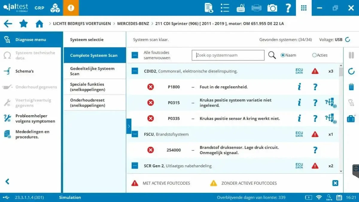 Jaltest LCV (Light Commercial Vehicle) Uitleesapparaat