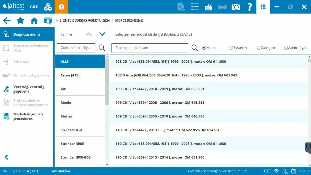 Jaltest LCV (Light Commercial Vehicle) Uitleesapparaat