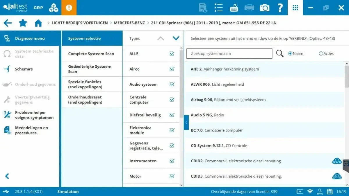 Jaltest LCV (Light Commercial Vehicle) Uitleesapparaat