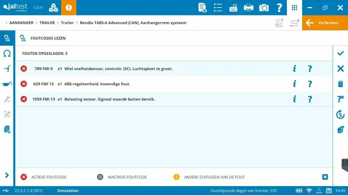 Jaltest Trailer Uitleesapparaat