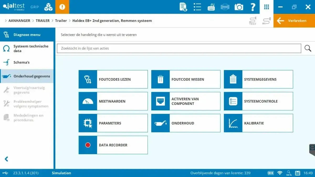 Jaltest Trailer Uitleesapparaat