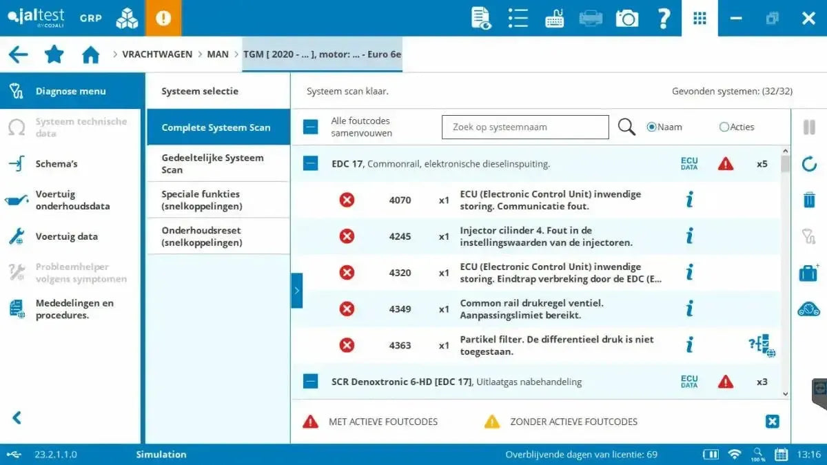 Jaltest Vrachtwagen Uitleesapparaat