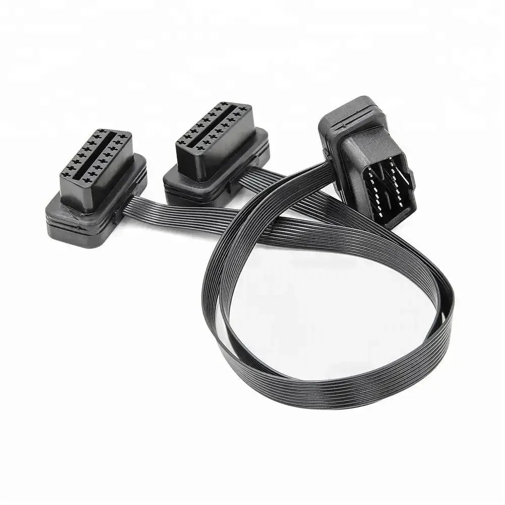 16-pins OBD2 Platte Verleng- en Splitterkabel 2-delig (30 cm) | Interface