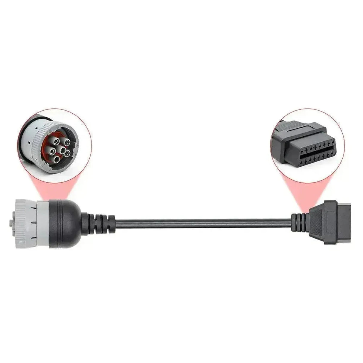 Universele 6-pins J1708 - 16-pins OBD2 Verloopkabel | Bedrijfs- en Werkvoertuig