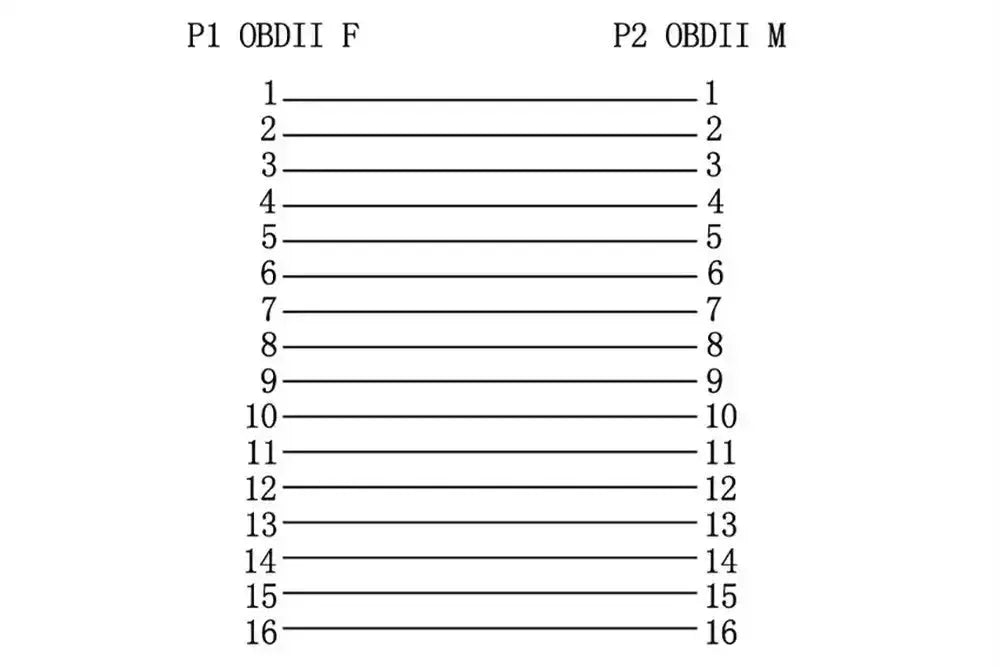 16-pins OBD2 Platte Verlengkabel (60 cm) | Interface