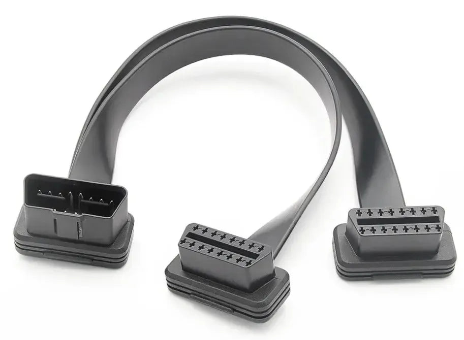 16-pins OBD2 Platte Verleng- en Splitterkabel 2-delig (30 cm) | Interface