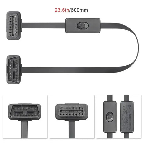 16-pins OBD2 Platte Verlengkabel met Switch (60 cm) | Interface
