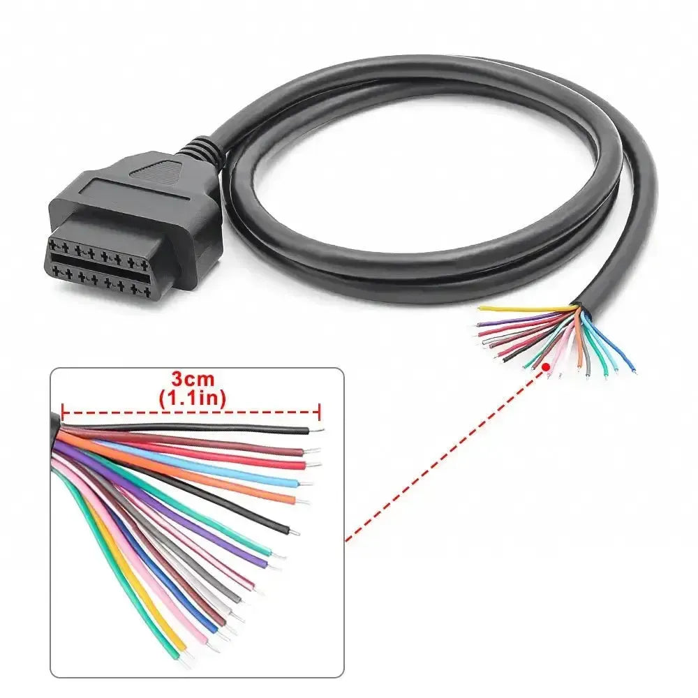 16-pins OBD2 Poort (Vrouwelijk) met 16 Open Eindkabels (100 cm) | Accessoires