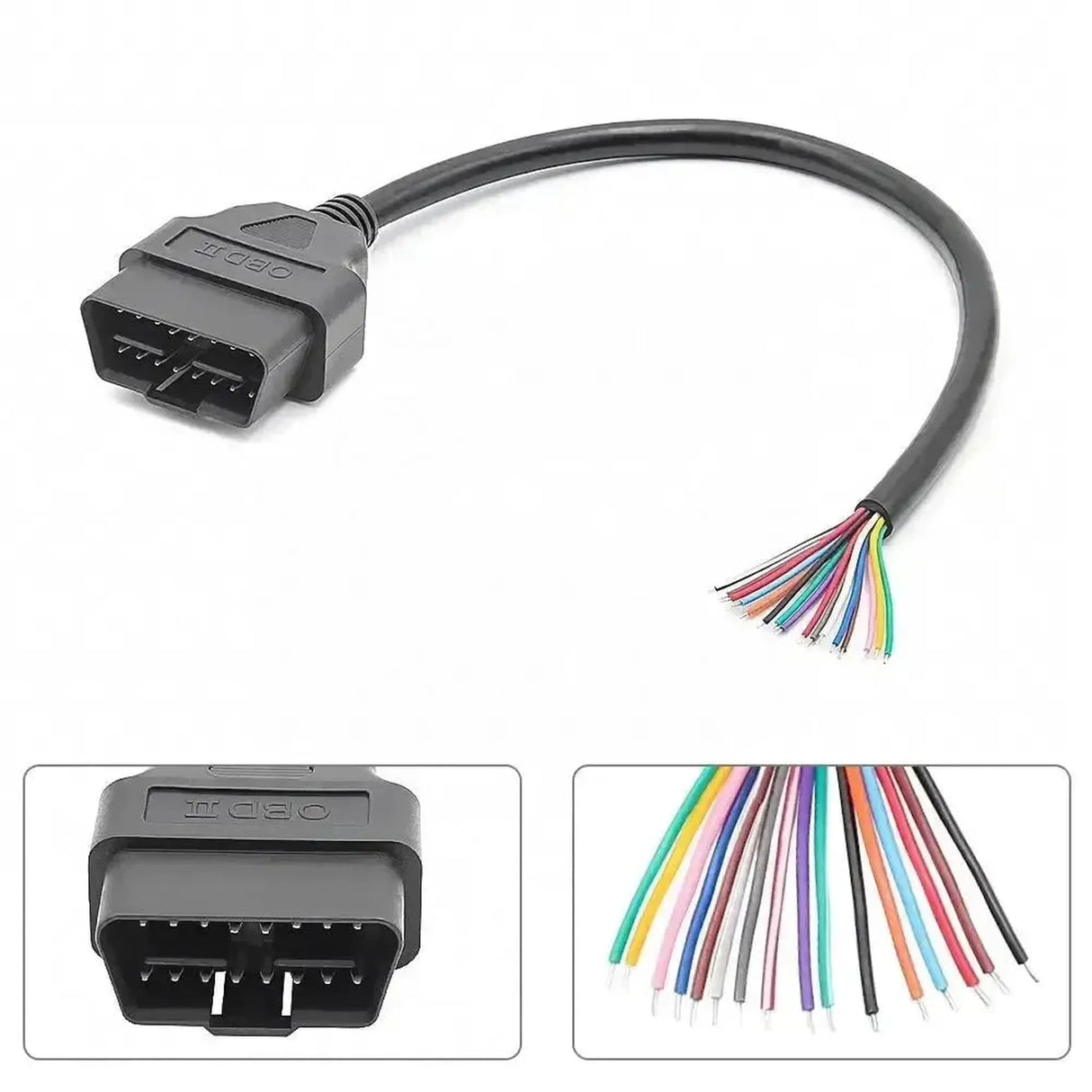 16-pins OBD2 Stekker (Mannelijk) met 16 Open Eindkabels (30 cm) | Accessoires
