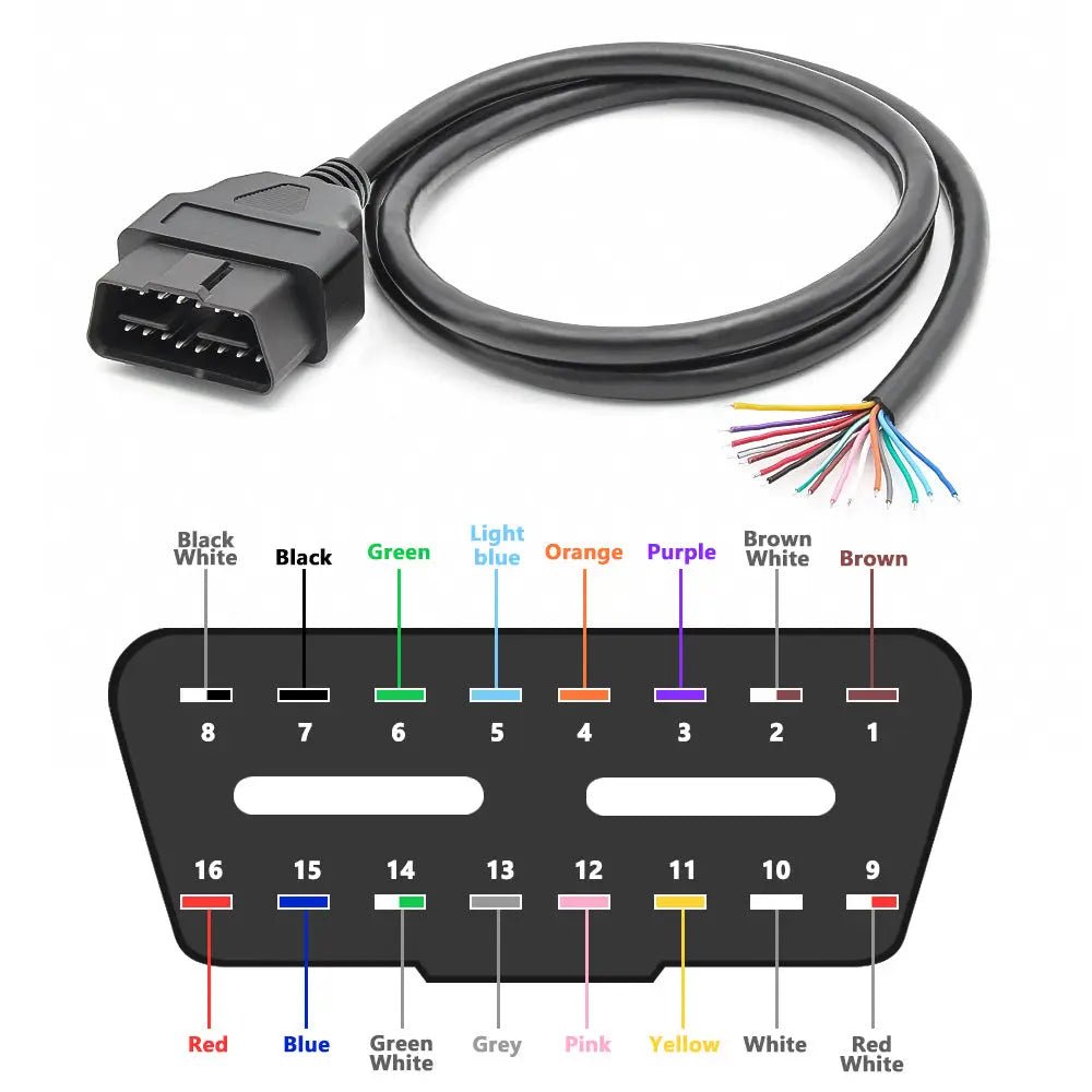 16 Pins OBD2 Stekker Mannetje Met 16 Open Eindkabels Verloopkabel 100 cm