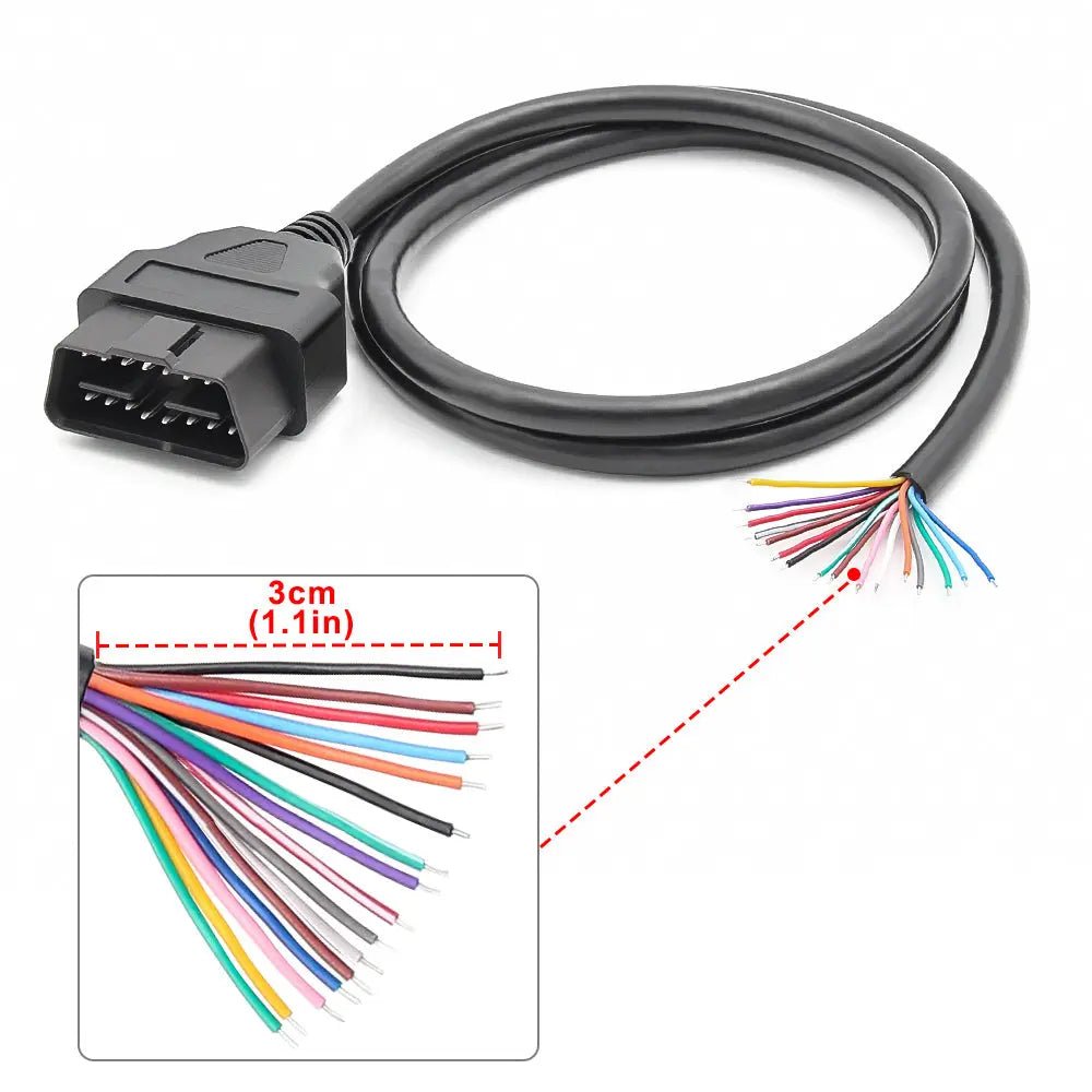 16 Pins OBD2 Stekker Mannetje Met 16 Open Eindkabels Verloopkabel 100 cm