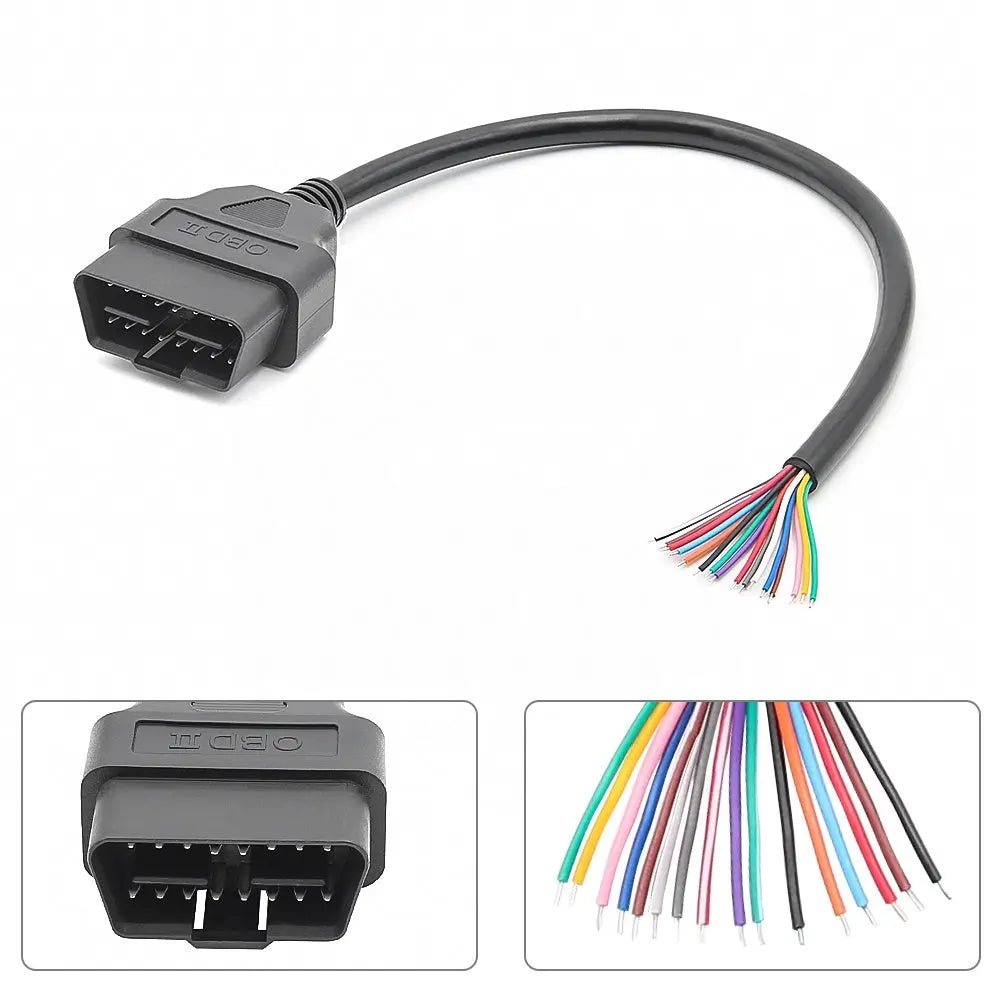 16 Pins OBD2 Stekker Mannetje Met 16 Open Eindkabels Verloopkabel 30 cm