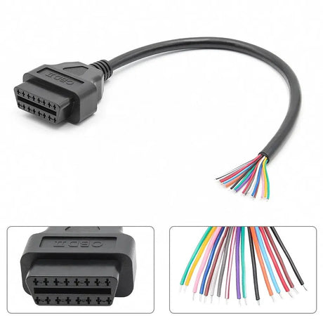 16 Pins OBD2 Stekker Vrouwtje Met 16 Open Eindkabels Verloopkabel 30 cm