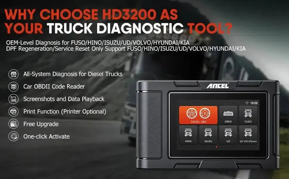 Ancel HD3200 Vrachtwagen Uitleesapparaat