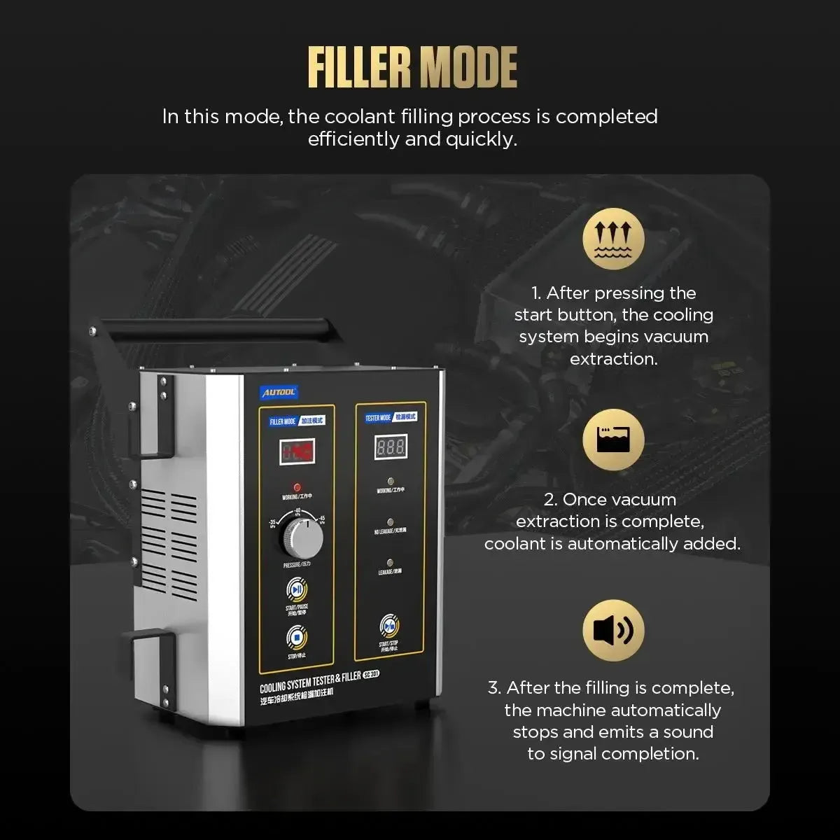 Autool SC301 | Koelvloeistoftester & Ontluchter