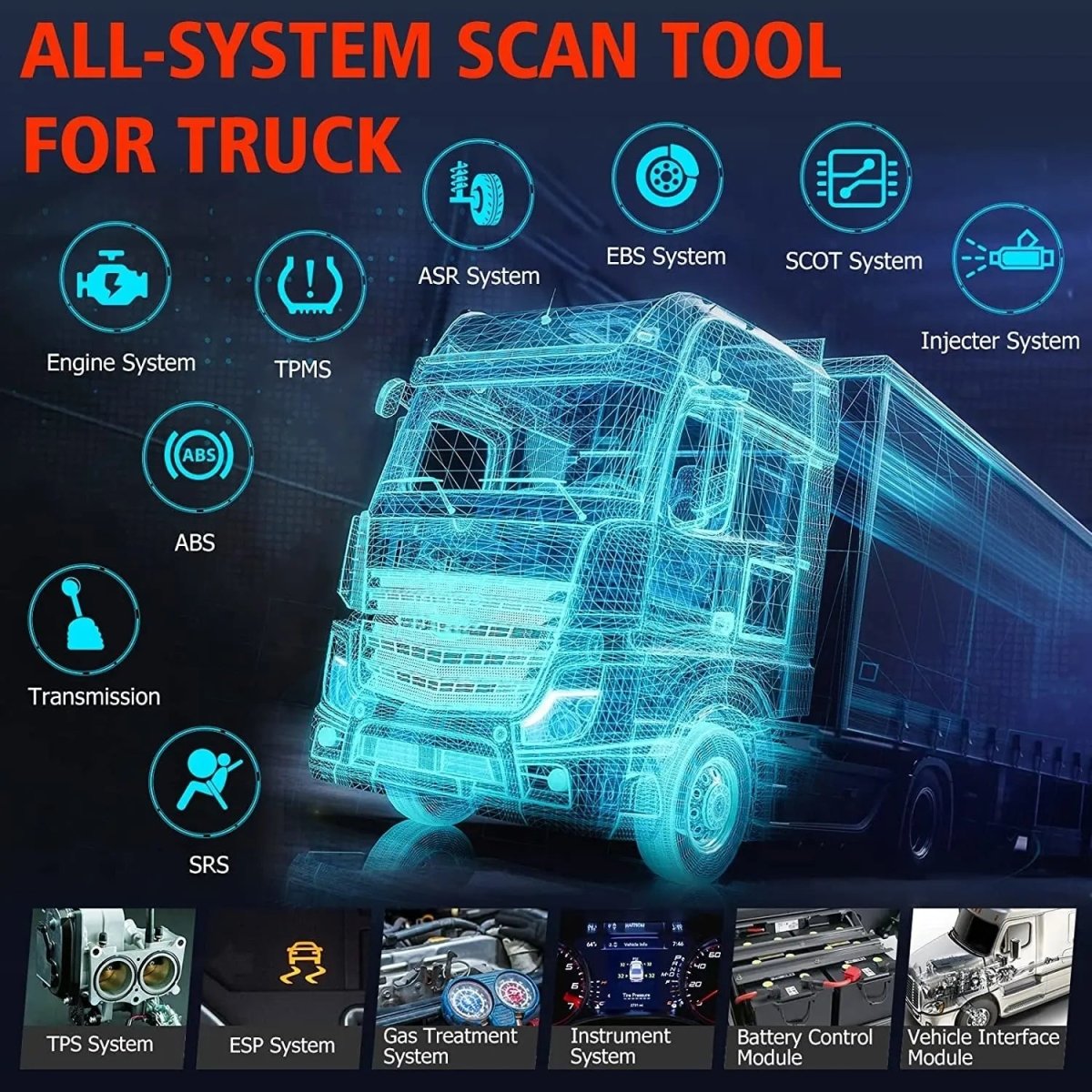 Ancel HD601 Vrachtwagen Uitleesapparaat