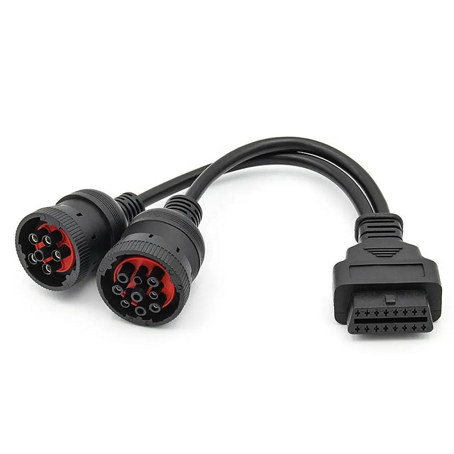 AsTools Universele 6 Pins J1708 + 9 Pins J1939 - 16 Pins OBD2 Verloopkabel Bedrijfs- en Werkvoertuig