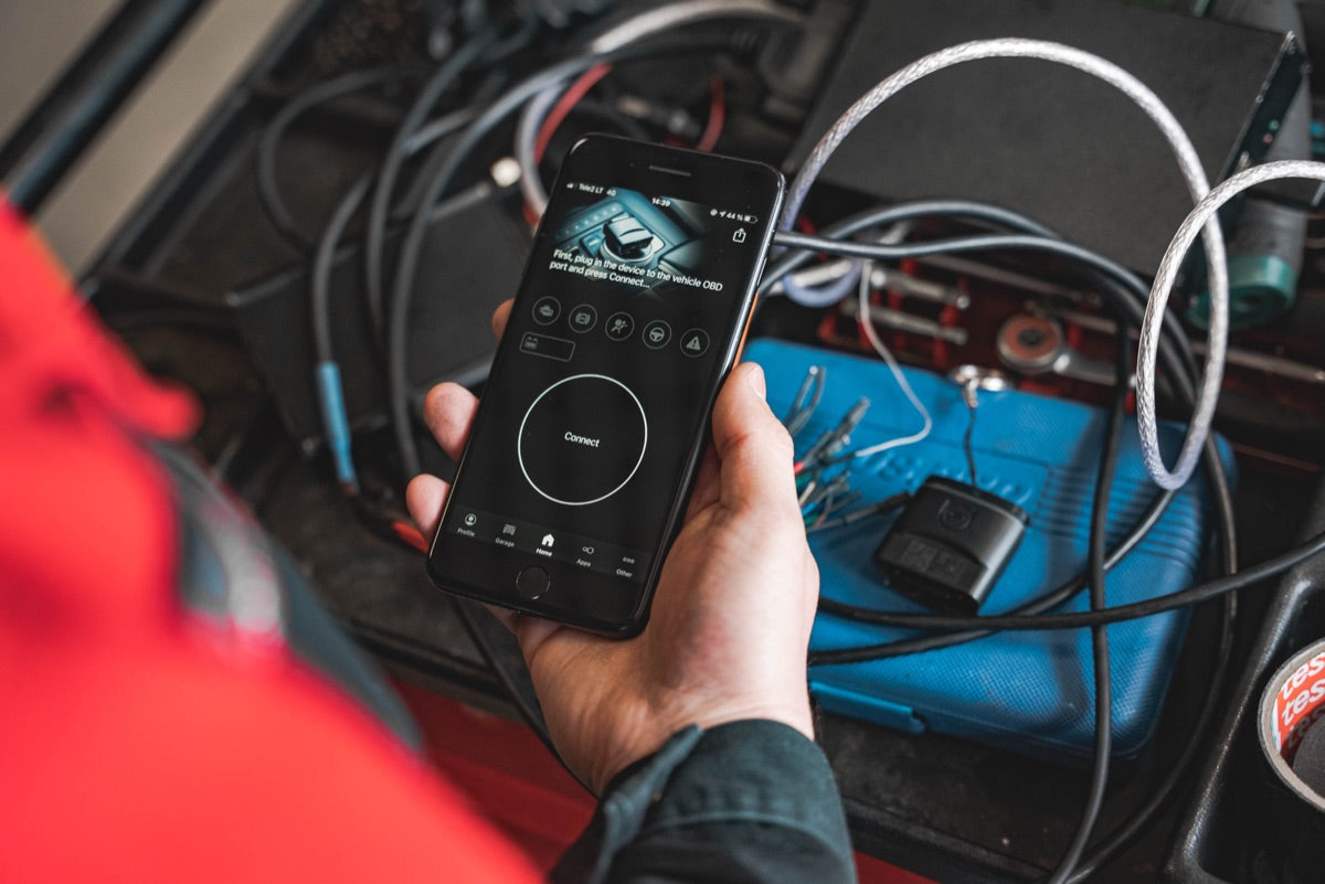 The OBDeleven app connected to an Audi