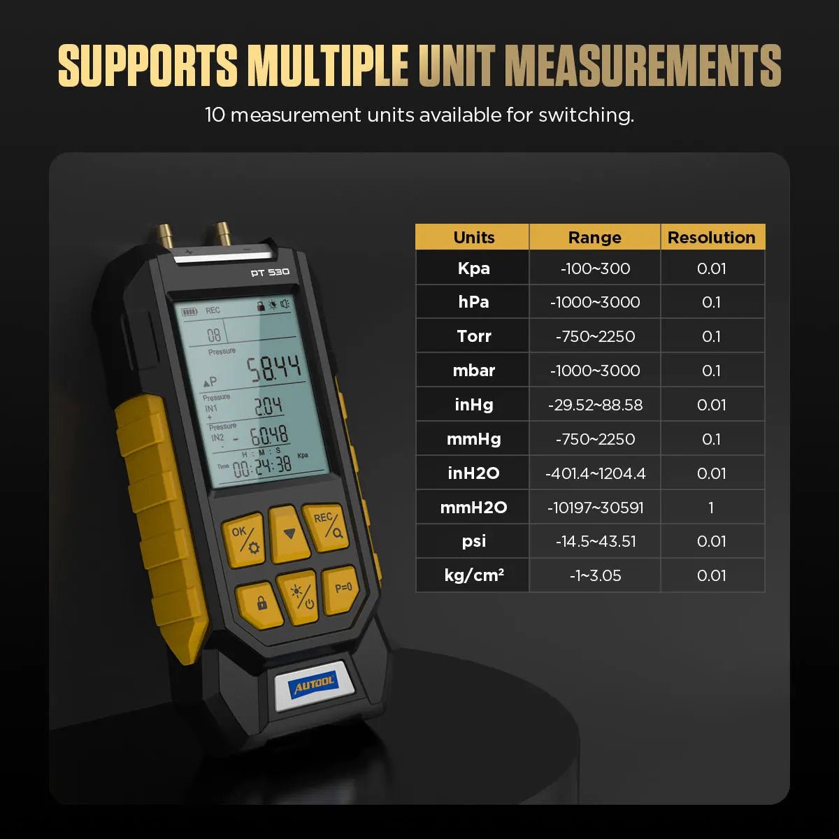 Autool PT530 Luchtdruktester