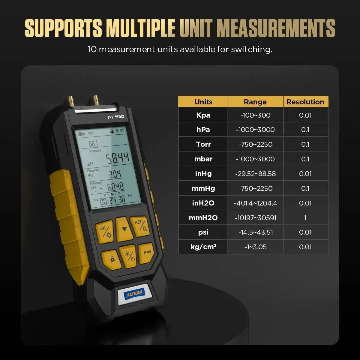 Autool PT530 Luchtdruktester
