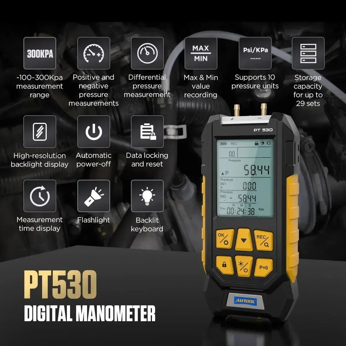 Autool PT530 Luchtdruktester