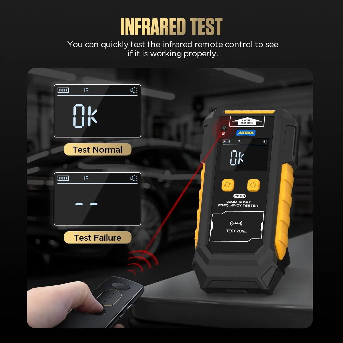 Autool RE110 Sleutelfrequentie- Infraroodtester