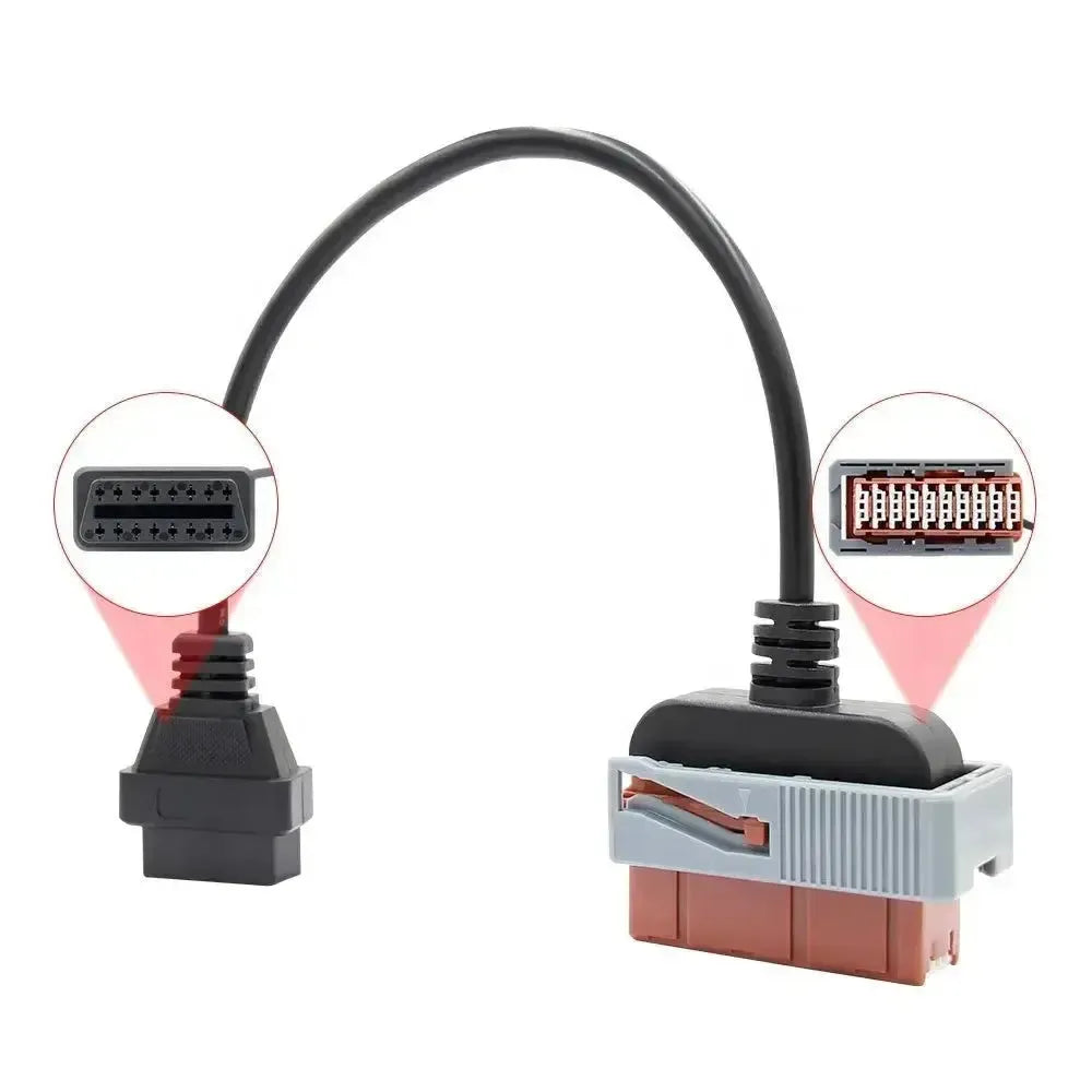 Citroën/Peugeot 30 Pins OBD1 - 16 Pins OBD2 Verloopkabel Personenauto
