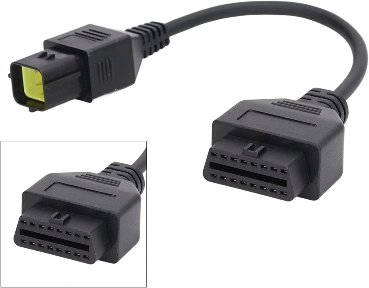 Husqvarna 6 Pins OBD - 16 Pins OBD2 Verloopkabel Motorfiets