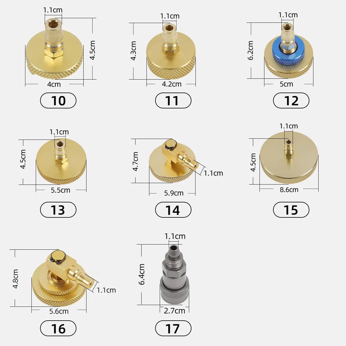 Remvloeistofreservoir Adapters Set 17-Delig