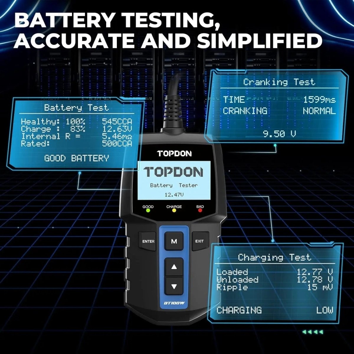 Topdon BT100W Accutester