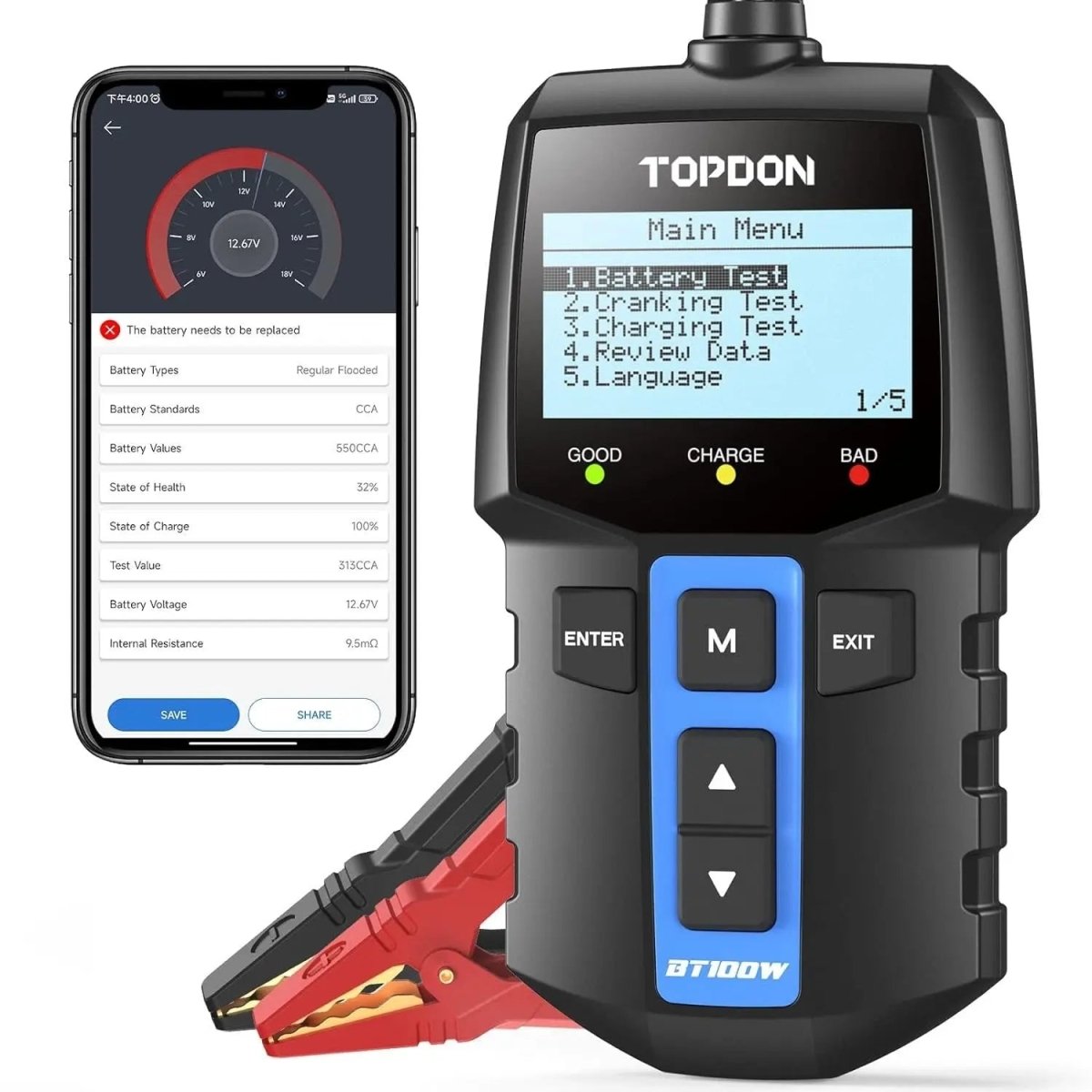 Topdon BT100W Accutester