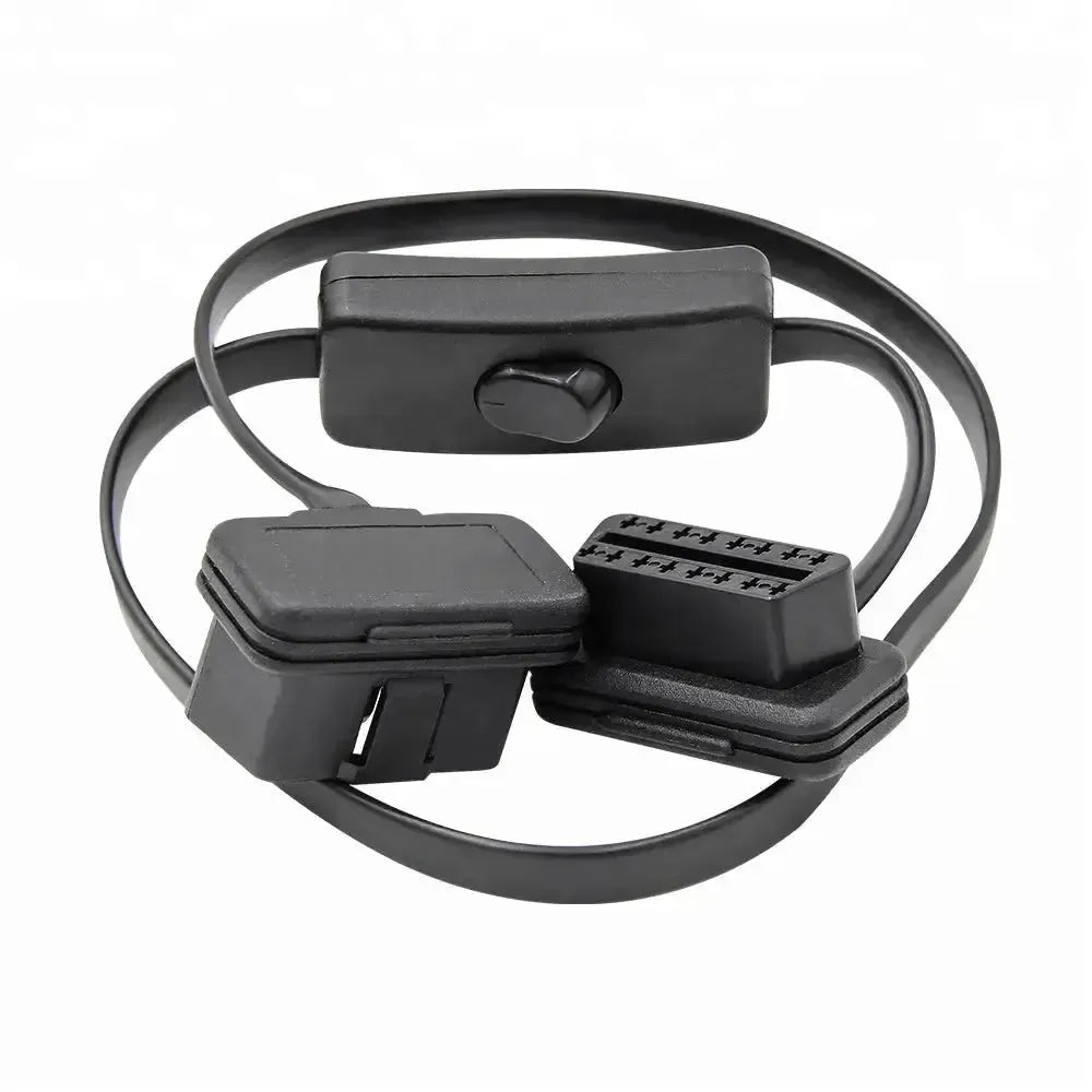Universele 16-pins OBD2 Platte Verlengkabel met Switch (60 cm)
