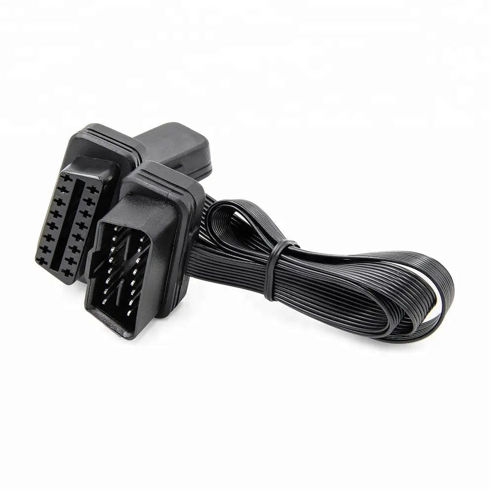Universele 16 Pins OBD2 Platte Verleng- Splitterkabel 2-Delig 30 cm