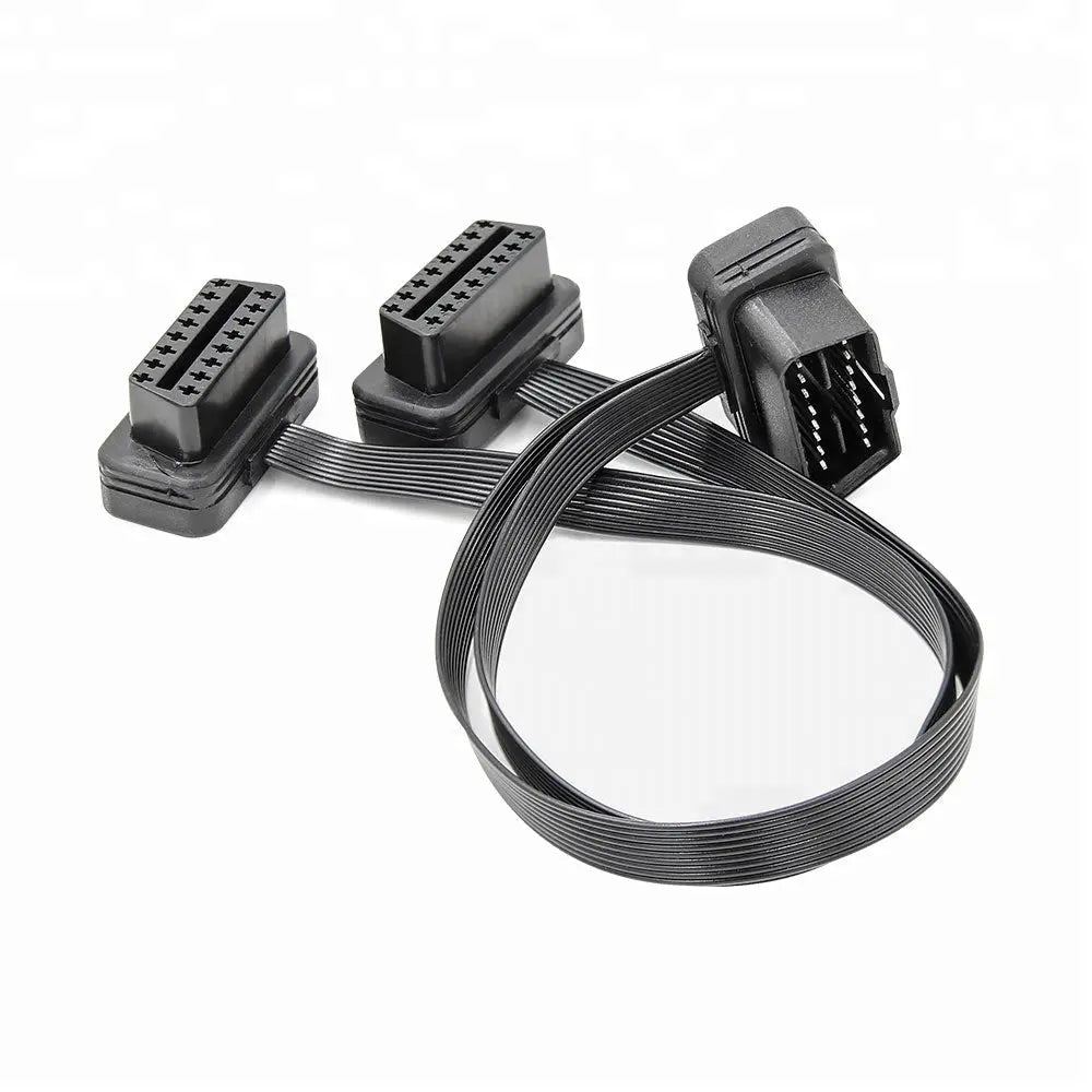 Universele 16 Pins OBD2 Platte Verleng- Splitterkabel 2-Delig 30 cm