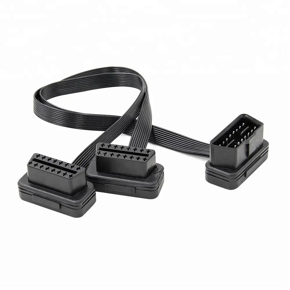 Universele 16 Pins OBD2 Platte Verleng- Splitterkabel 2-Delig 30 cm