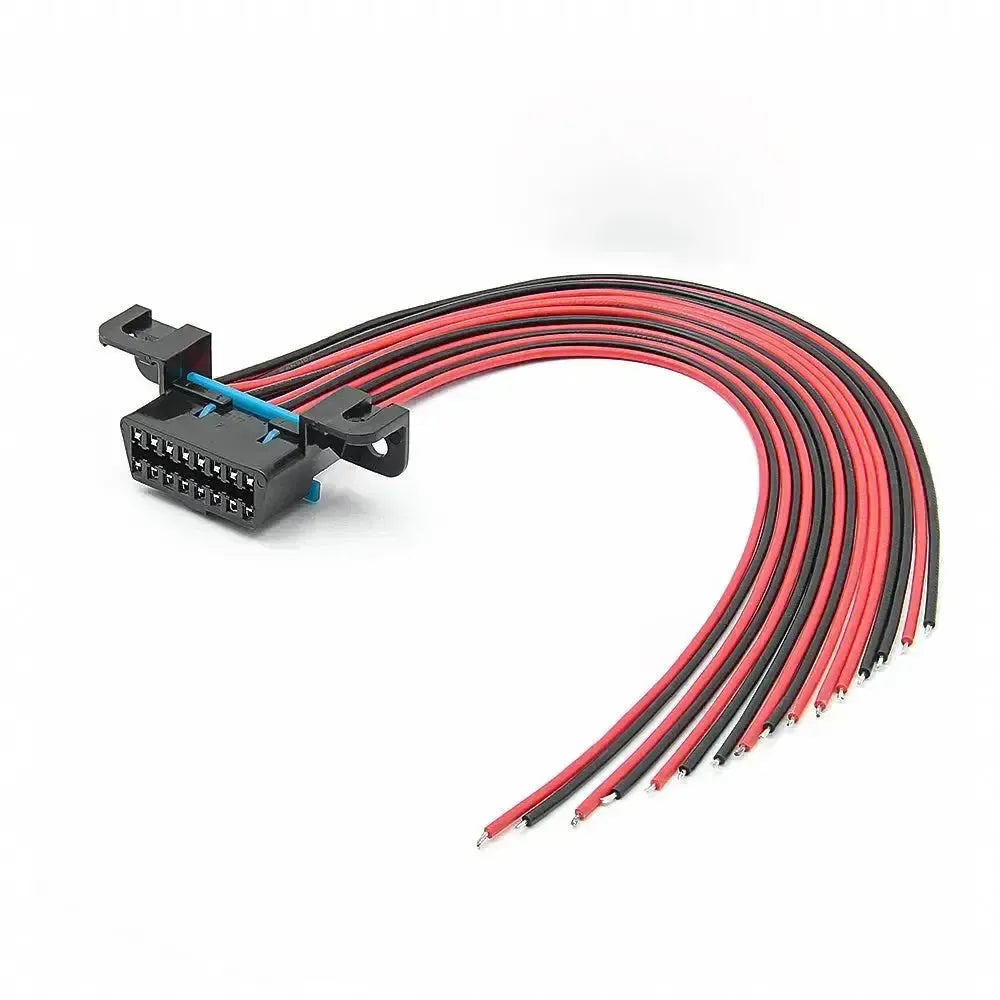 Universele 16 Pins OBD2 Poort Vrouwtje Met 16 Open Eindkabels 30 cm