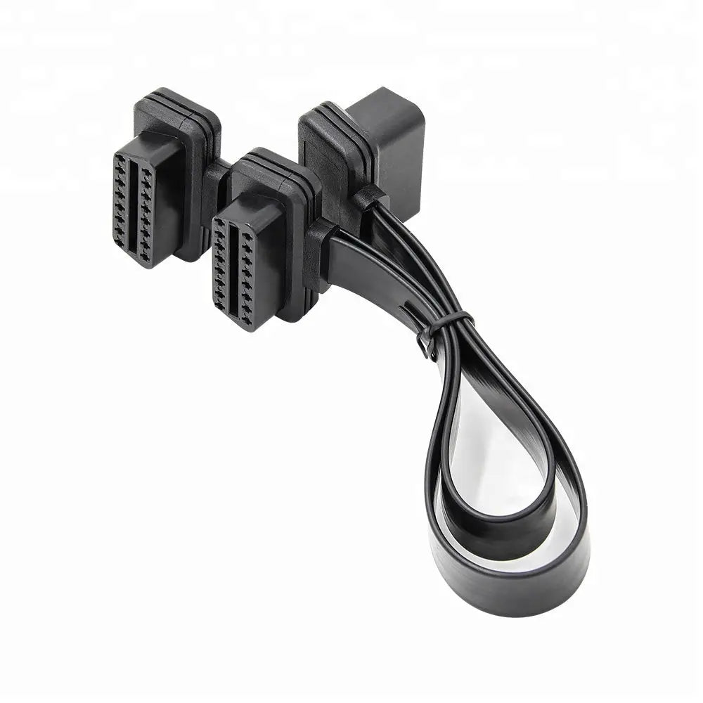 Universele Full 16 Pins OBD2 Platte Verleng- Splitterkabel 2-Delig 30 cm