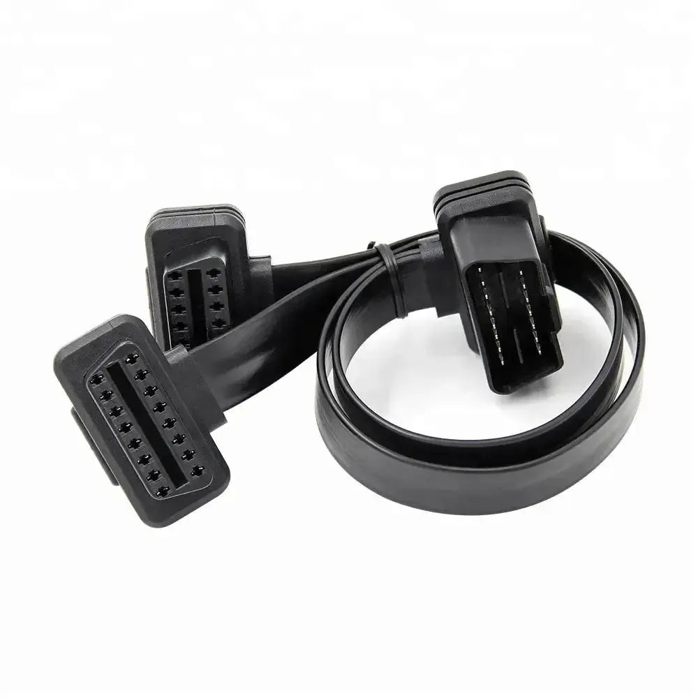 Universele Full 16 Pins OBD2 Platte Verleng- Splitterkabel 2-Delig 30 cm