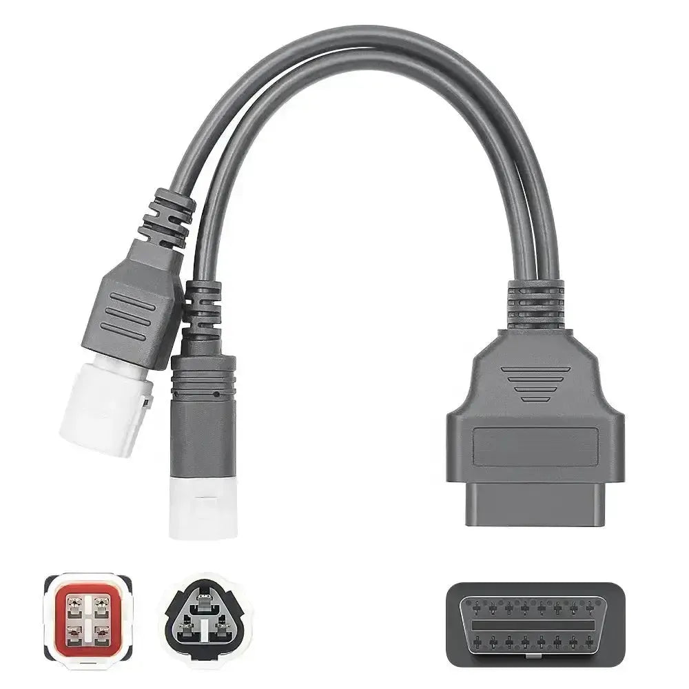 Yamaha 3+4-pins naar 16-pins OBD2 Verloopkabel – Motorfiets